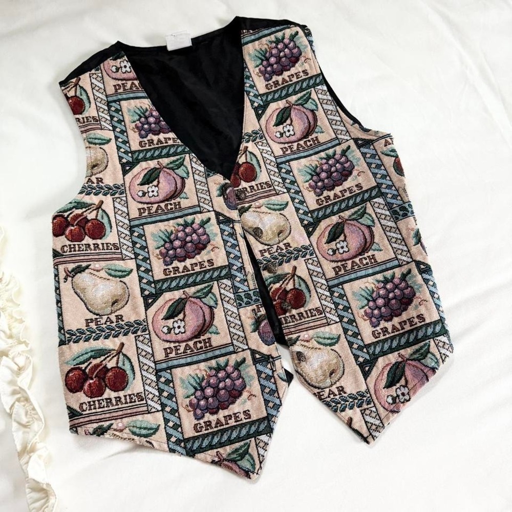 fruit tapestry vest‎  90s fruit tapestry vest Bobby Brooks size large